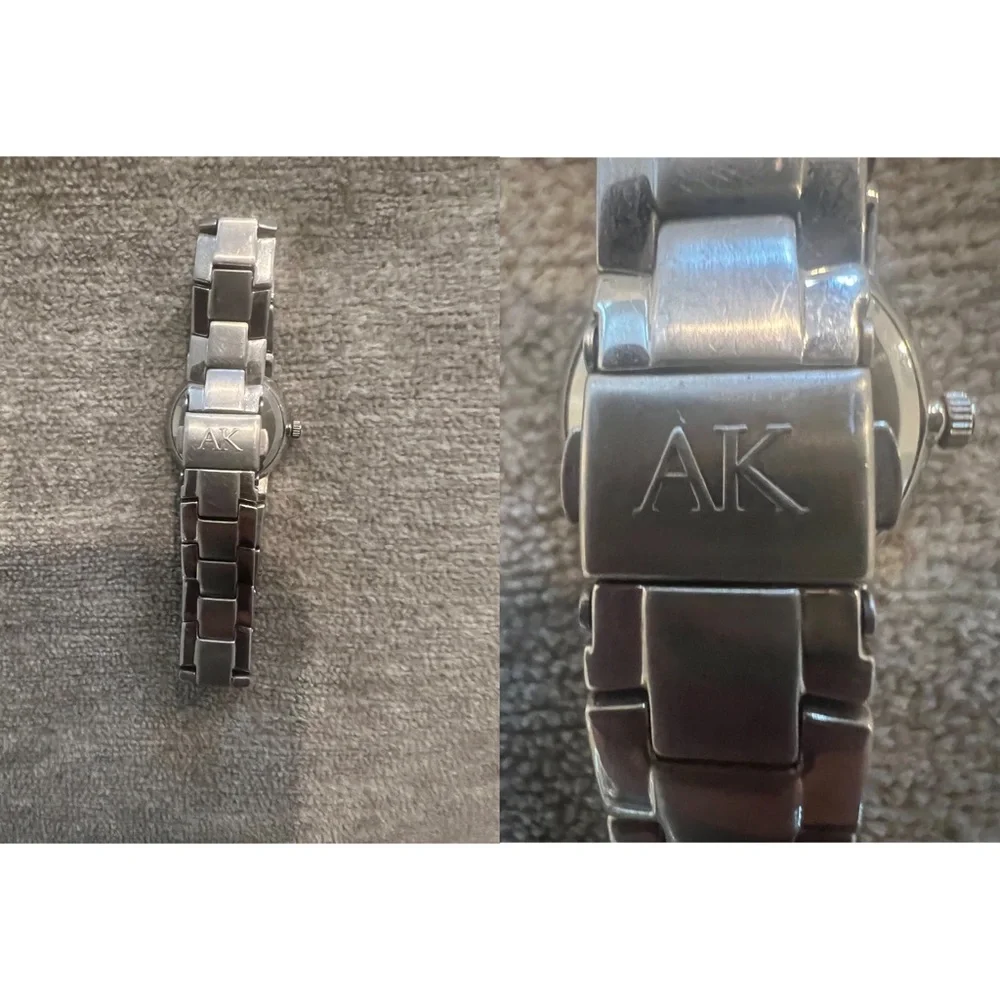 Vintage Anne Klein Genuine Diamond Stainless Steel Water Resistant Watch EUC
